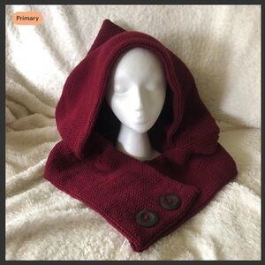 Handmade knit hooded scarf | color options available